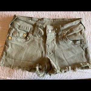 True religion low rise shorts